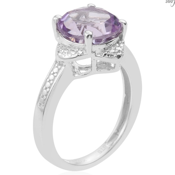 Pink Amethyst solitaire ring - Picture 3 of 6